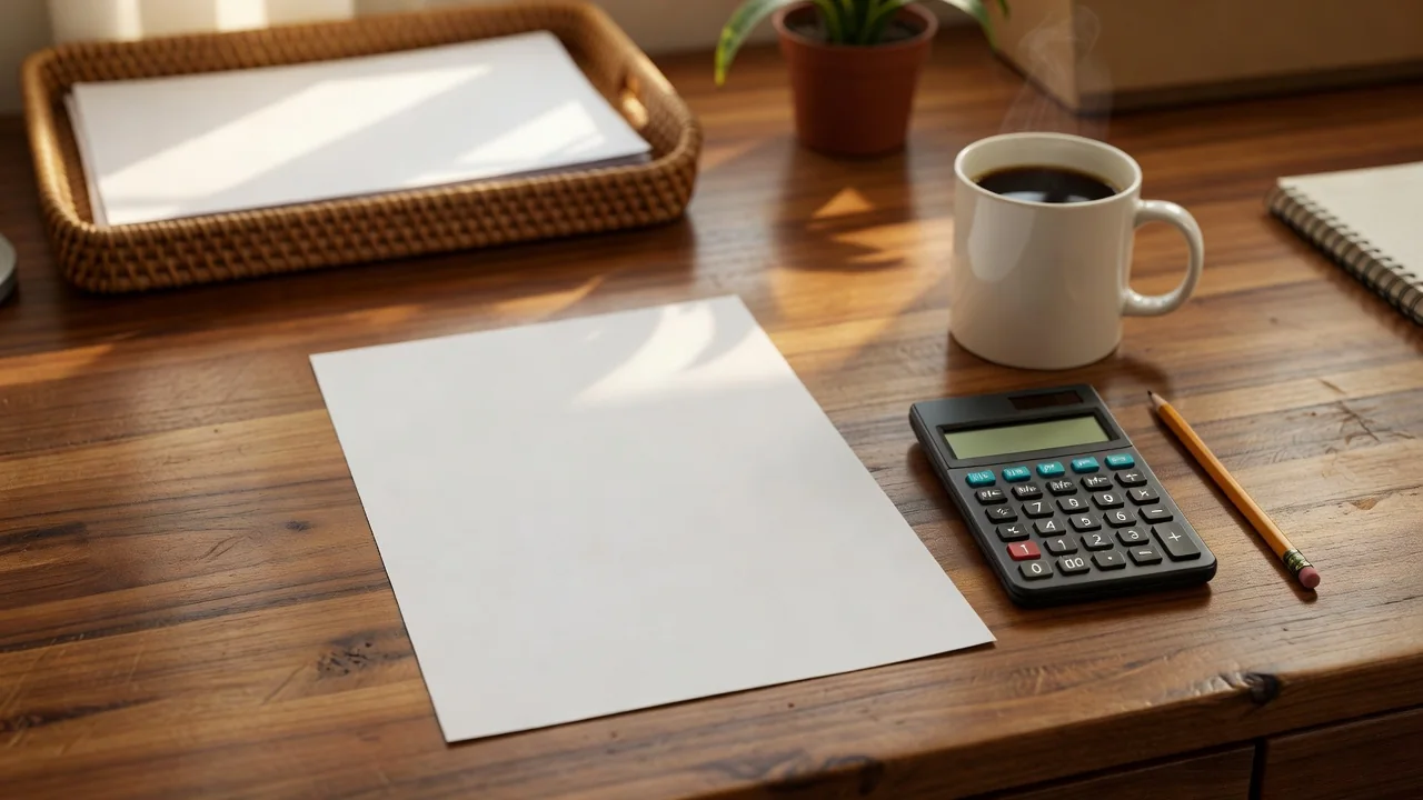 Isang simpleng one-page business plan na nakasulat sa papel para sa maliit na negosyo sa Pilipinas